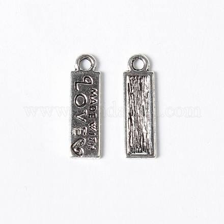Antique Silver Tibetan Style Message Pendants X-TIBEP-A17673-AS-RS-1