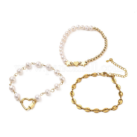 Perlen Armbänder & Glieder Armbänder & Kettenarmbänder Sets BJEW-JB05509-1
