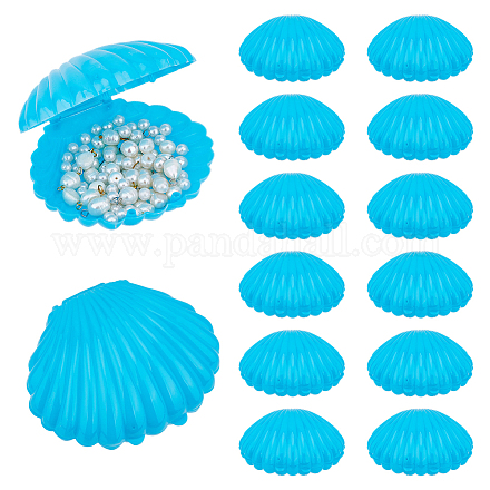 Пластиковый ящик для хранения конфет в форме ракушки AJEW-WH0472-90A-1