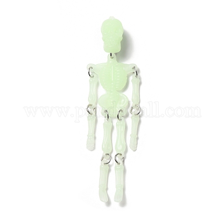 Halloween leuchtende PVC-Skelettanhänger HJEW-B007-01-1