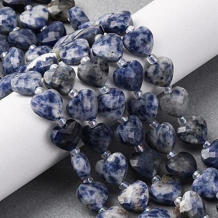 Натуральное синее пятно нитки из бисера яшмы&nbsp;G-P570-E19-01-1