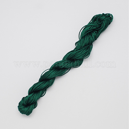 ナイロン糸  作るカスタム織りブレスレットのためのナイロン製のアクセサリーコード  濃い緑  1mm  約26.24ヤード（24m）/バンドル  10のバンドル/袋  約262.46ヤード（240m）/バッグ NWIR-R002-1mm-14-1