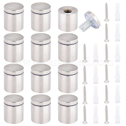 UNICRAFTALE 12 Sets Glass Standoff Screws 304 Stainless Steel Standoff Mounting Screws 30x25mm Wall Sign Standoff Mounting Hardware Metal Standoff Pins for Hanging Picture Frame Glass Posters Mirrors FIND-WH0112-96P-1