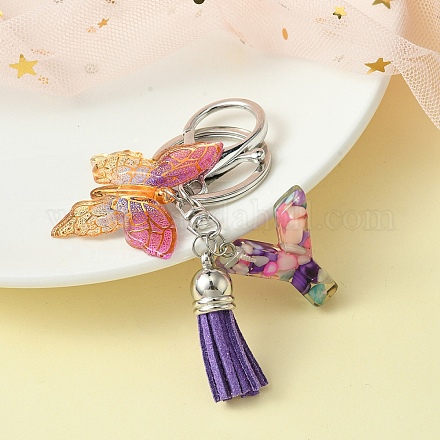 Resin Letter & Acrylic Butterfly Charms Keychain KEYC-YW00001-25-1