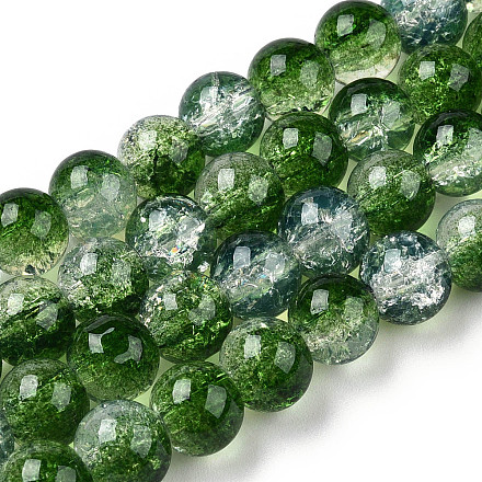 Transparent Crackle Baking Painted Glass Beads Strands DGLA-T003-01B-04-1