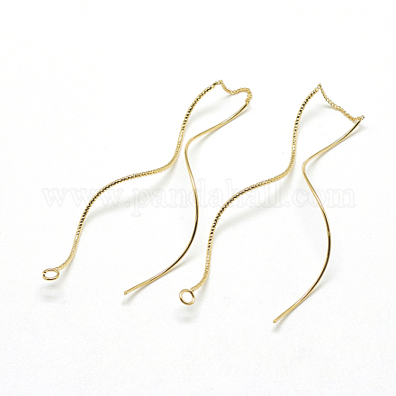 Accessoires de clous d'oreilles avec chaîne en laiton X-KK-T032-173G-1