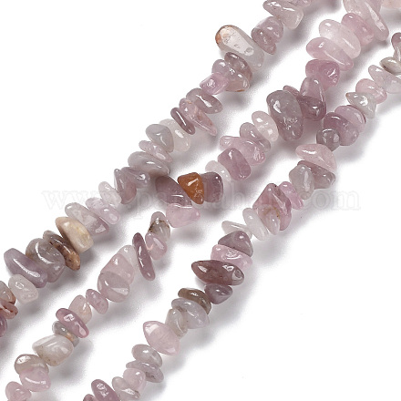 Granos naturales de abalorios de cuarzo rosa G-P497-03A-02-1