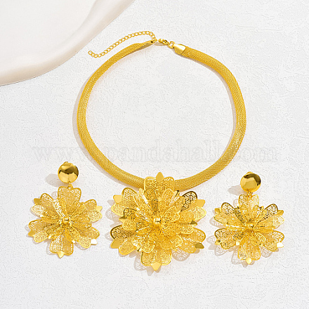 Iron Filigree Flower Jewelry Set IK5732-1