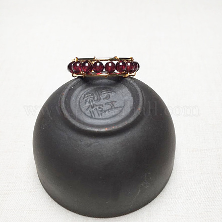 Кольца-манжеты из сплава с натуральным гранатом и круглыми бусинами FS-WG034C3-01-1