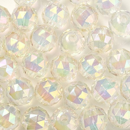 Perles acryliques irisées arc-en-ciel à placage uv bicolore TACR-D010-06H-1