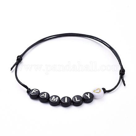(Schmuckpartys im Fabrikverkauf) Verstellbare Perlenarmbänder aus gewachster Polyesterkordel BJEW-JB05294-01-1