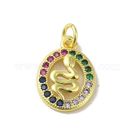 Подвески из настоящей 18-каратной позолоченной латуни с фианитами KK-M283-03C-G-1