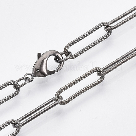 Fabricación de collar de cadena de clip de papel con textura de latón MAK-S072-01B-B-1