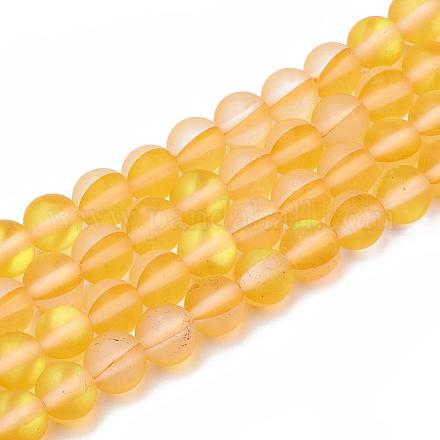 Synthetic Moonstone Beads Strands G-R375-6mm-A07-1