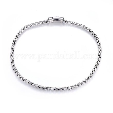 304 Stainless Steel Box Chain Necklaces NJEW-H493-09P-1