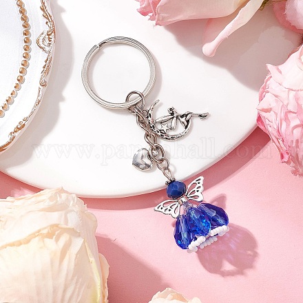 Брелок из стекла и сплава в тибетском стиле KEYC-MZ00037-02-1