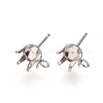 Accessoires de puces d'oreilles en 304 acier inoxydable X-STAS-L238-026C-P-1