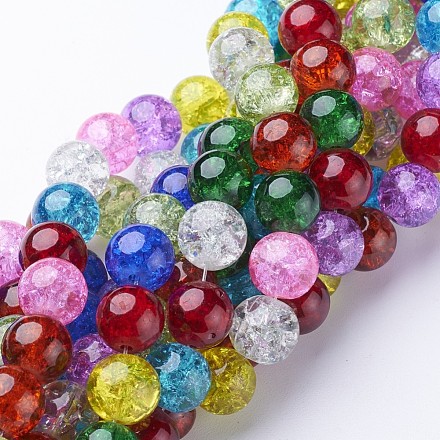 Crackle Glass Beads Strands GGM005-1