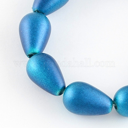 Spray Painted Glass Beads Strands DGLA-R042-02-1