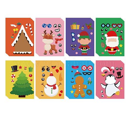 48 foglio 8 stili di carta natalizia fanno adesivi per il viso DIY-WH0467-007-1