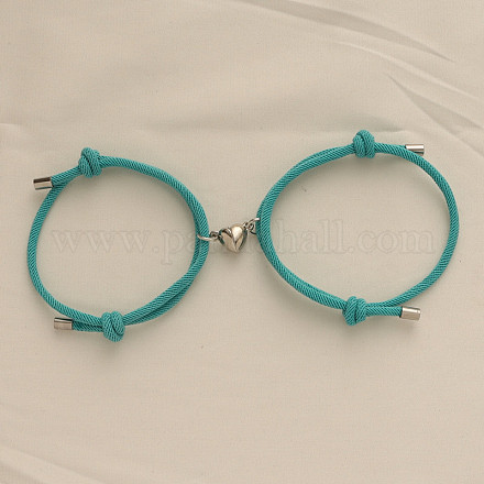 Магнитные плетеные браслеты из сплава в форме сердца для пары подруг WG59636-20-1