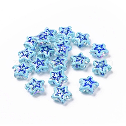 УФ-покрытие радужными переливающимися акриловыми бусинами OACR-A018-04F-1