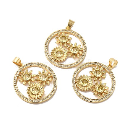 Подвески из кубического циркония с покрытием из латуни KK-O142-54G-1