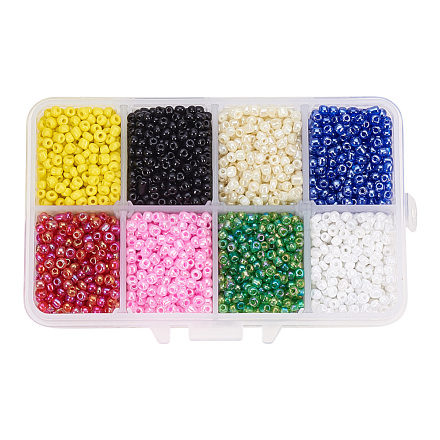 PandaHall Elite 8/0 Round Glass Seed Beads SEED-PH0006-3mm-08-1