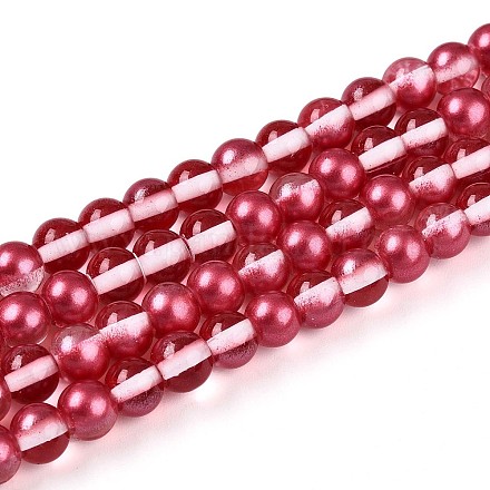 Запекание окрашенные прозрачные стеклянные бусины нити X1-DGLA-N011-6mm-06-1