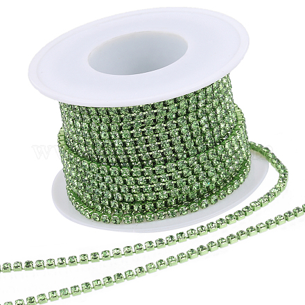GORGECRAFT 10 Yds 2.5mm Rhinestone Chain Sparkling Crystal Rhinestone Close Claw Chain Trim for DIY Sewing Crafts Jewellery Beading Making Accessories Wedding Decoration CHC-GF0001-06C-1