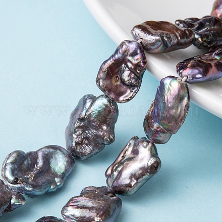 Natural Baroque Pearl Keshi Pearl Beads Strands PEAR-S010-29-1