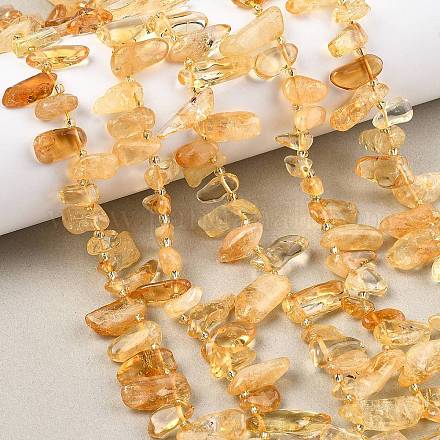 Нити из нагретых натуральных цитриновых бусин G-F821-C04-01-1