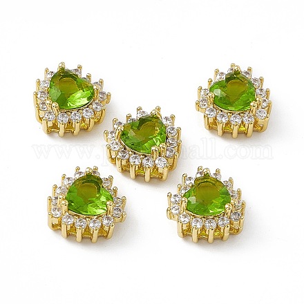 Стойки обшивки латунь микро проложить кубического циркония бусы KK-C007-12G-03-1