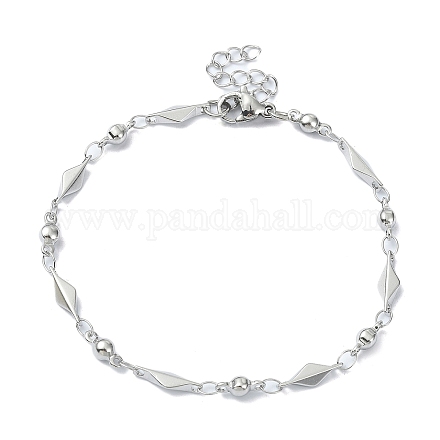 304 bracelets chaîne à maillons losange en acier inoxydable pour femme BJEW-D023-01P-1