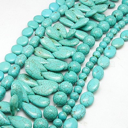 Chapelets de perles en turquoise synthétique TURQ-D059-M1-1