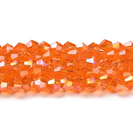 Transparentes perles de verre de galvanoplastie brins GLAA-F029-2mm-A11-1