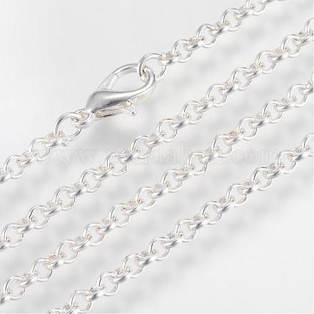 Eisen Rolo Ketten Halskette machen MAK-R015-60cm-S-1
