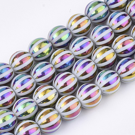 Chapelets de perles en verre électroplaqué EGLA-S177-11B-05-1