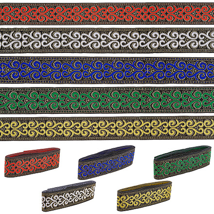 PandaHall Elite 11.5M 5 Style Ethnic Style Polyester Ribbon OCOR-PH0002-36-1