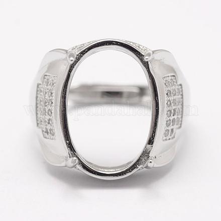 Componentes del anillo de dedo de plata de ley 925 ajustables STER-L051-032P-1
