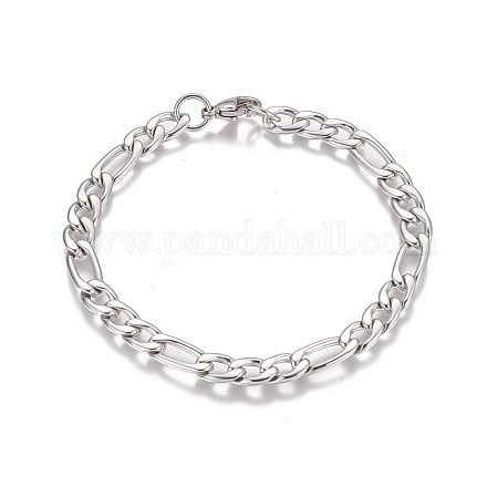 Bracelets de chaîne figaro en 304 acier inoxydable BJEW-I274-04S-1
