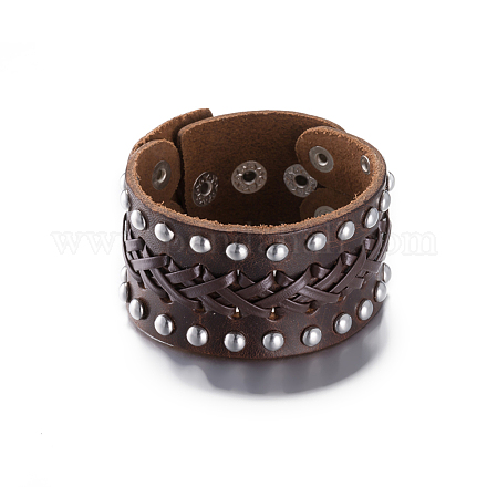 Unisex Mode Lederband Armbänder BJEW-BB15600-A-1