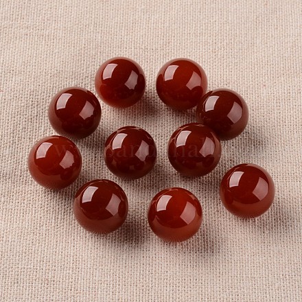 天然な赤い瑪瑙の丸いボールのビーズ  宝石の球  穴なし/ドリルなし  染め＆加熱  16mm X-G-I170-16mm-06-1