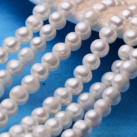 Hebras de perlas de perlas de agua dulce cultivadas naturales de papa PEAR-E007-8-9mm-AA-01-1