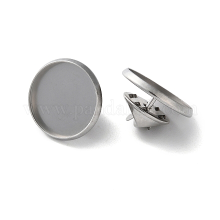 304 нержавеющая сталь плоская круглая брошь основа для броши STAS-S172-10A-P-1