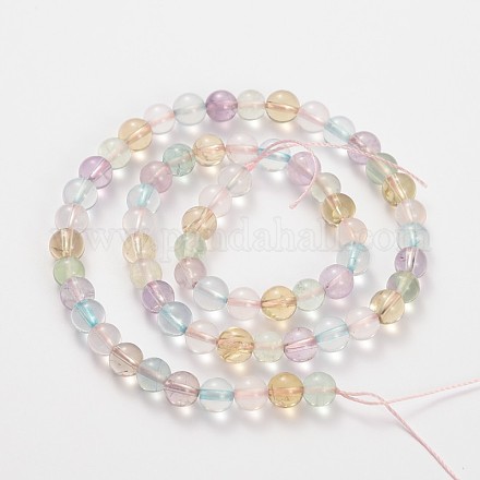 Mixed Natural Gemstone Quartz Round Beads Strands G-O030-4mm-14-1