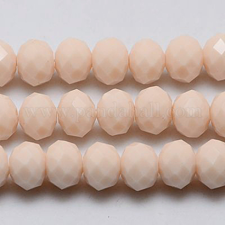 Opaque Solid Color Crystal Glass Rondelle Beads Strands EGLA-F047A-07-1