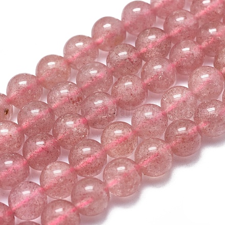 Natura Strawberry Quartz Beads Strands G-D0001-10-8mm-1
