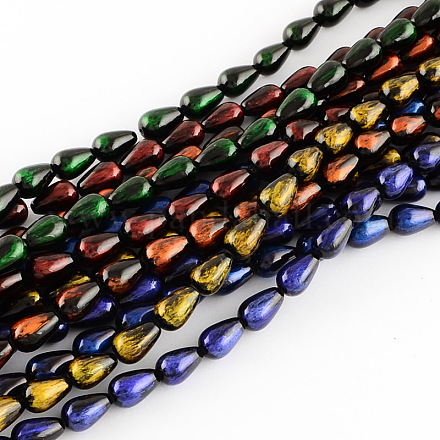 Chapelets de perles en verre peint par pulvérisation DGLA-R042-M5-1