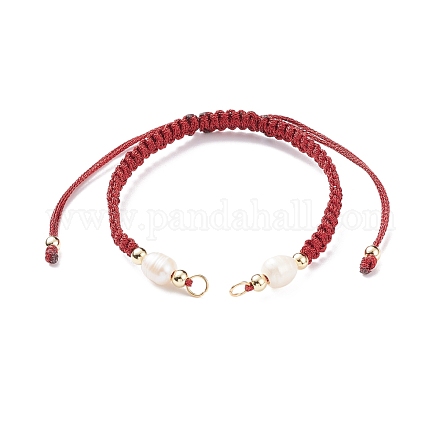 Bracelet de perles tressées en polyester semi-fini AJEW-JB01128-01-1
